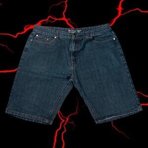 y2k rk icon red stitched baggy jorts